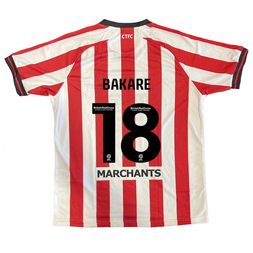 Niño Camiseta Ibrahim Bakare #18 Rojo Blanco 1ª Equipación 2024/25 La Camisa Perú