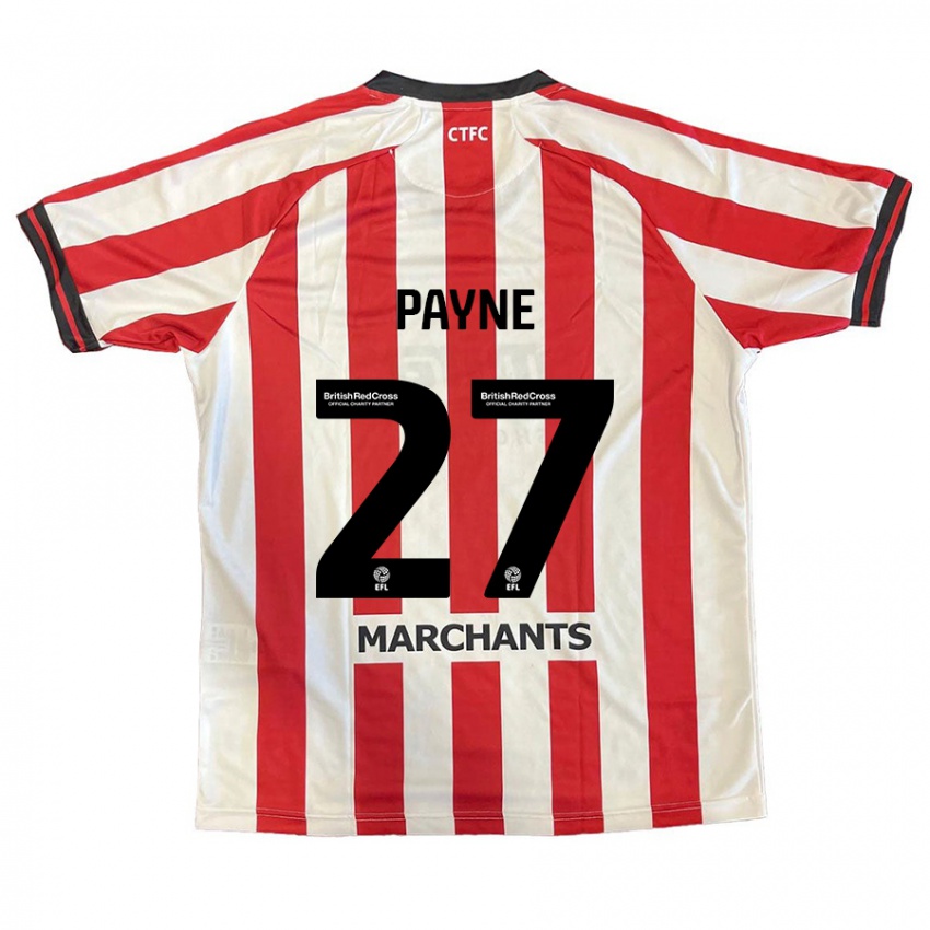 Niño Camiseta Lewis Payne #27 Rojo Blanco 1ª Equipación 2024/25 La Camisa Perú