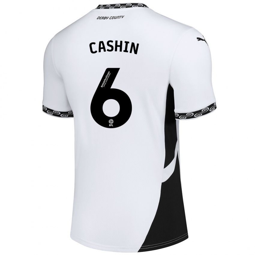 Niño Camiseta Eiran Cashin #6 Blanco Negro 1ª Equipación 2024/25 La Camisa Perú