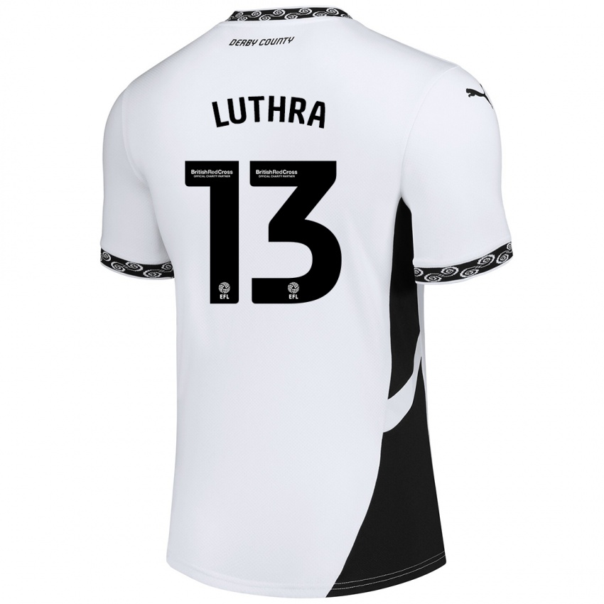 Niño Camiseta Rohan Luthra #13 Blanco Negro 1ª Equipación 2024/25 La Camisa Perú