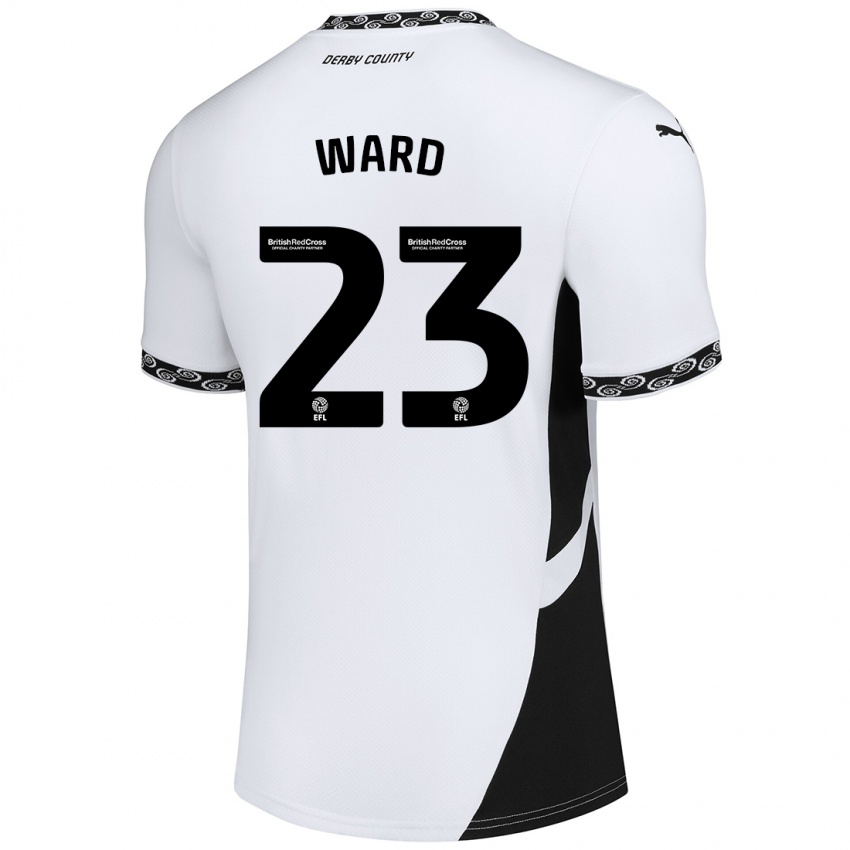 Niño Camiseta Joe Ward #23 Blanco Negro 1ª Equipación 2024/25 La Camisa Perú