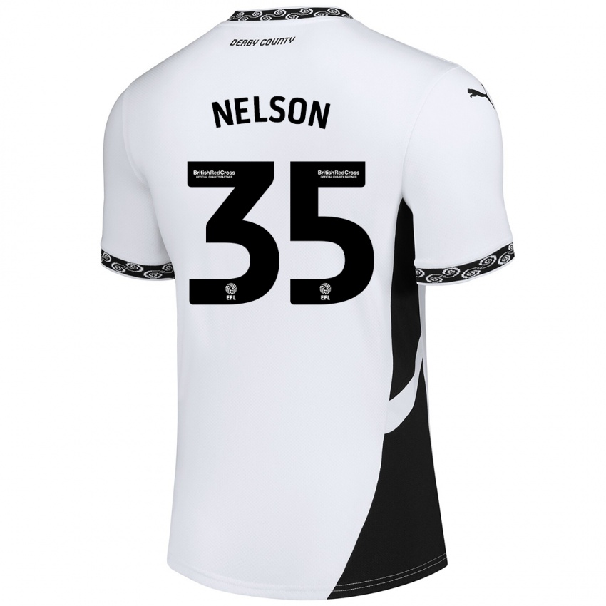 Niño Camiseta Curtis Nelson #35 Blanco Negro 1ª Equipación 2024/25 La Camisa Perú