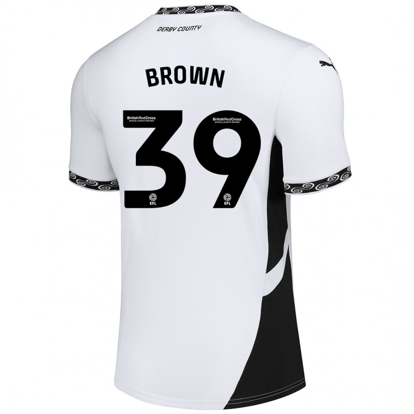 Niño Camiseta Dajaune Brown #39 Blanco Negro 1ª Equipación 2024/25 La Camisa Perú