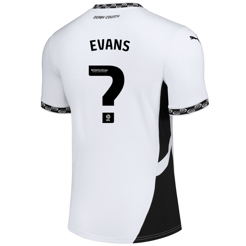 Niño Camiseta Harry Evans #0 Blanco Negro 1ª Equipación 2024/25 La Camisa Perú