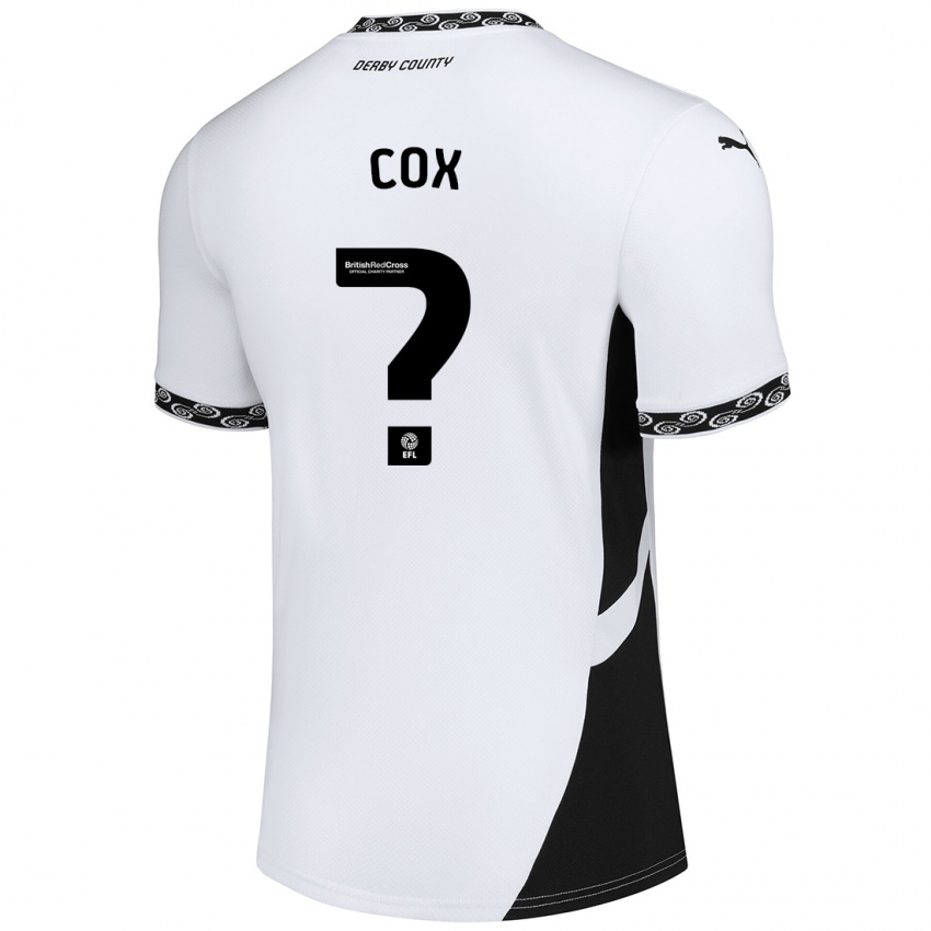 Niño Camiseta Daniel Cox #0 Blanco Negro 1ª Equipación 2024/25 La Camisa Perú