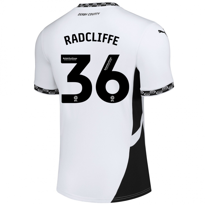 Niño Camiseta Ben Radcliffe #36 Blanco Negro 1ª Equipación 2024/25 La Camisa Perú