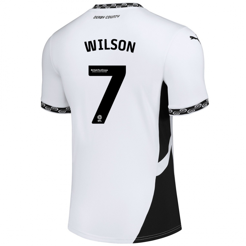 Niño Camiseta Emelia Wilson #7 Blanco Negro 1ª Equipación 2024/25 La Camisa Perú