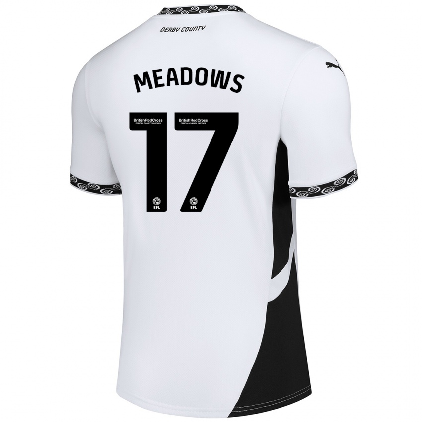 Niño Camiseta Helena Meadows #17 Blanco Negro 1ª Equipación 2024/25 La Camisa Perú