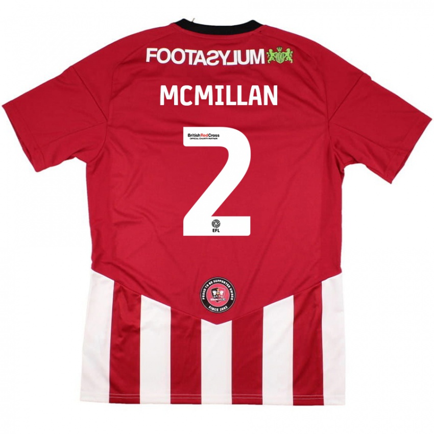 Niño Camiseta Jack Mcmillan #2 Rojo Blanco 1ª Equipación 2024/25 La Camisa Perú