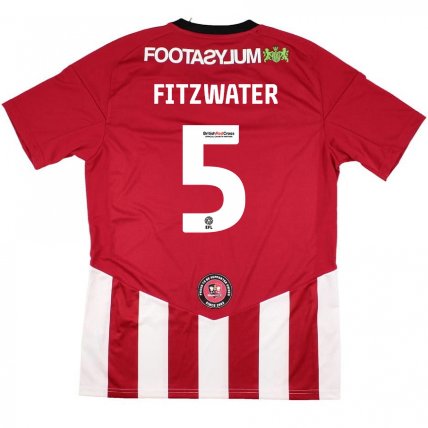 Niño Camiseta Jack Fitzwater #5 Rojo Blanco 1ª Equipación 2024/25 La Camisa Perú