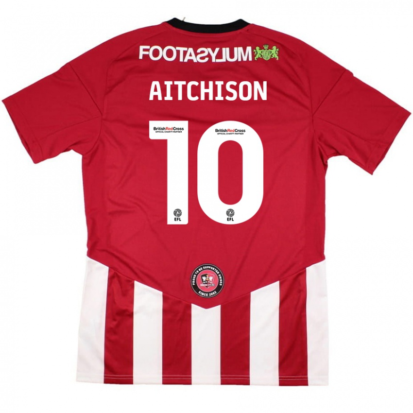 Niño Camiseta Jack Aitchison #10 Rojo Blanco 1ª Equipación 2024/25 La Camisa Perú