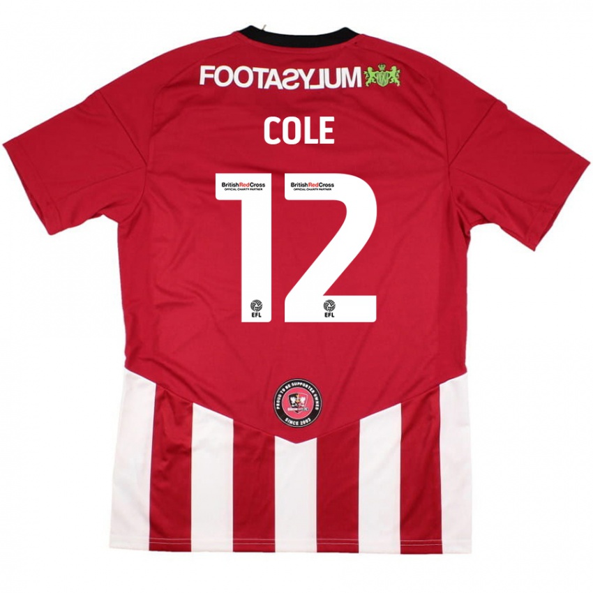 Niño Camiseta Reece Cole #12 Rojo Blanco 1ª Equipación 2024/25 La Camisa Perú