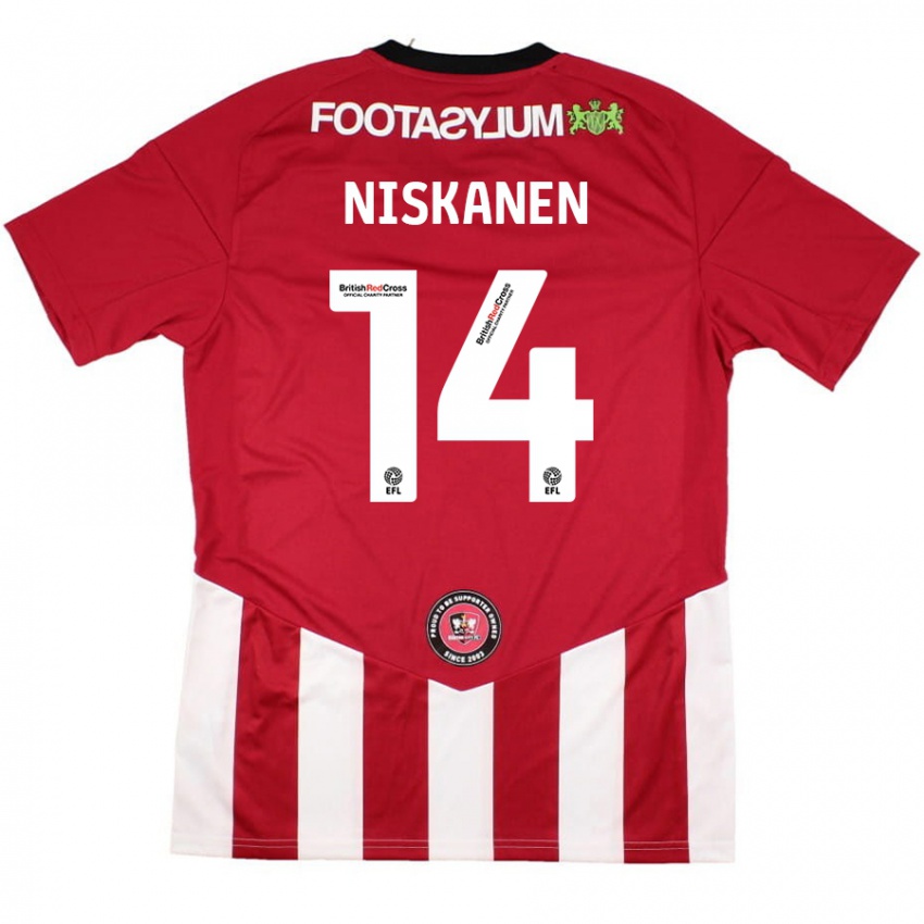 Niño Camiseta Ilmari Niskanen #14 Rojo Blanco 1ª Equipación 2024/25 La Camisa Perú