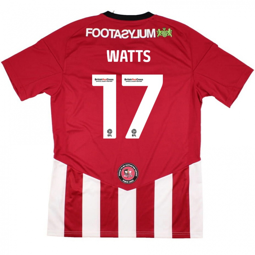 Niño Camiseta Caleb Watts #17 Rojo Blanco 1ª Equipación 2024/25 La Camisa Perú