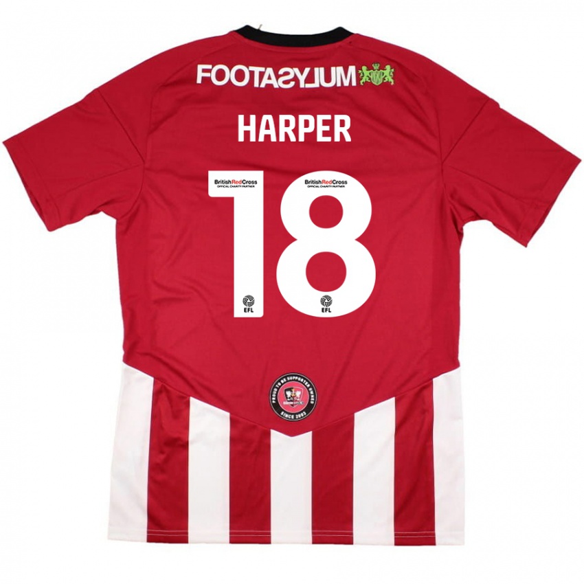 Niño Camiseta Vincent Harper #18 Rojo Blanco 1ª Equipación 2024/25 La Camisa Perú