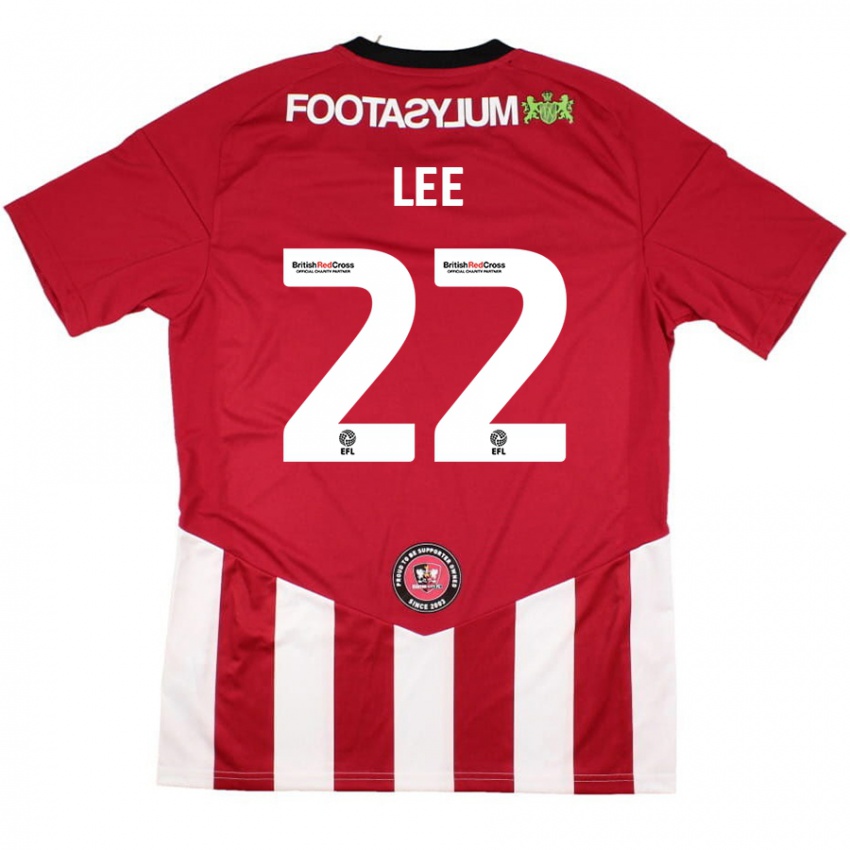 Niño Camiseta Harry Lee #22 Rojo Blanco 1ª Equipación 2024/25 La Camisa Perú