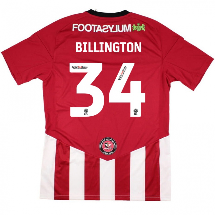 Niño Camiseta Gabe Billington #34 Rojo Blanco 1ª Equipación 2024/25 La Camisa Perú