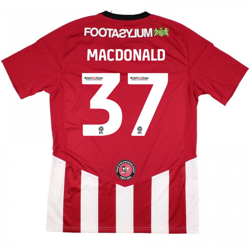 Niño Camiseta Shaun Macdonald #37 Rojo Blanco 1ª Equipación 2024/25 La Camisa Perú