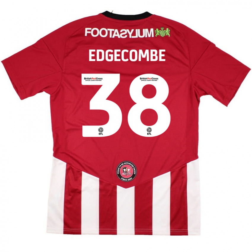 Niño Camiseta Max Edgecombe #38 Rojo Blanco 1ª Equipación 2024/25 La Camisa Perú