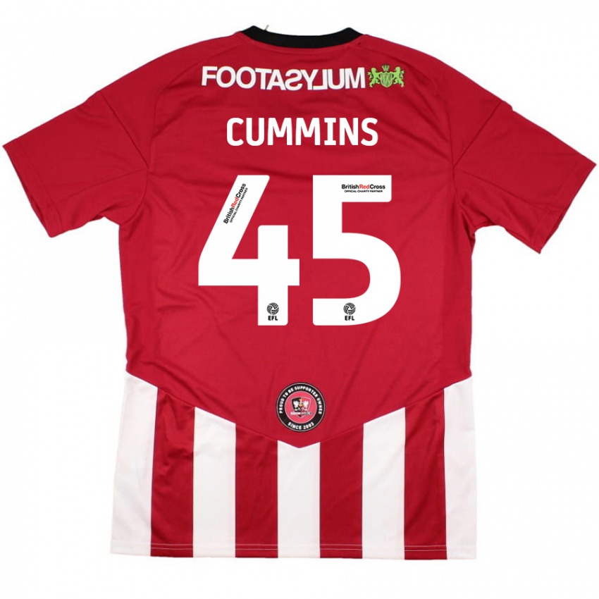 Niño Camiseta Charlie Cummins #45 Rojo Blanco 1ª Equipación 2024/25 La Camisa Perú