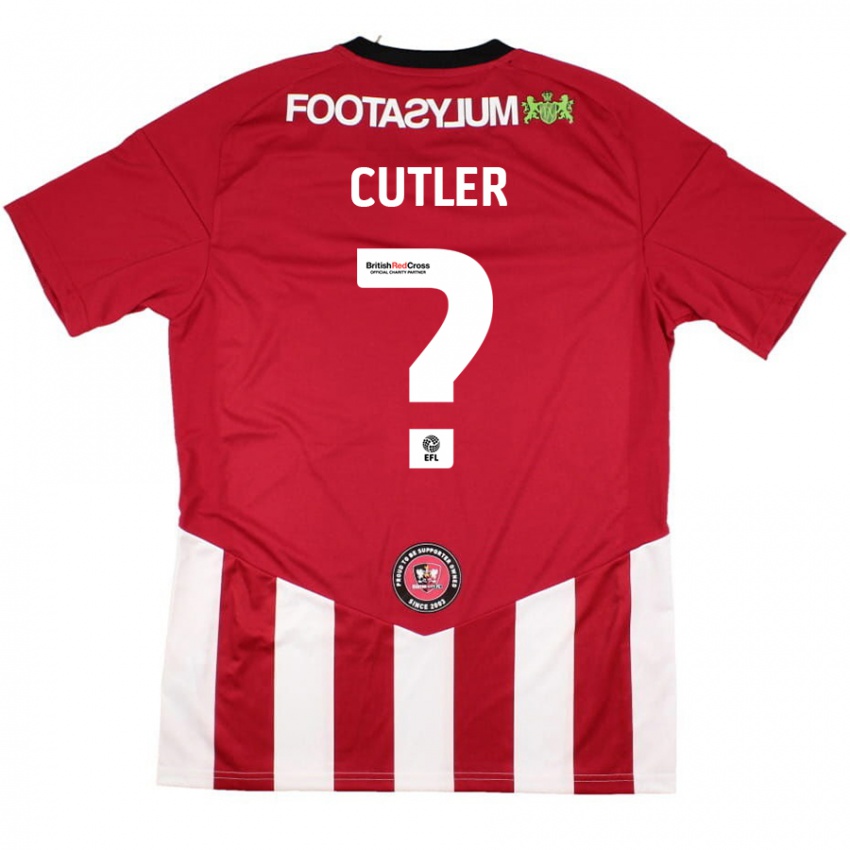 Niño Camiseta Theo Cutler #0 Rojo Blanco 1ª Equipación 2024/25 La Camisa Perú