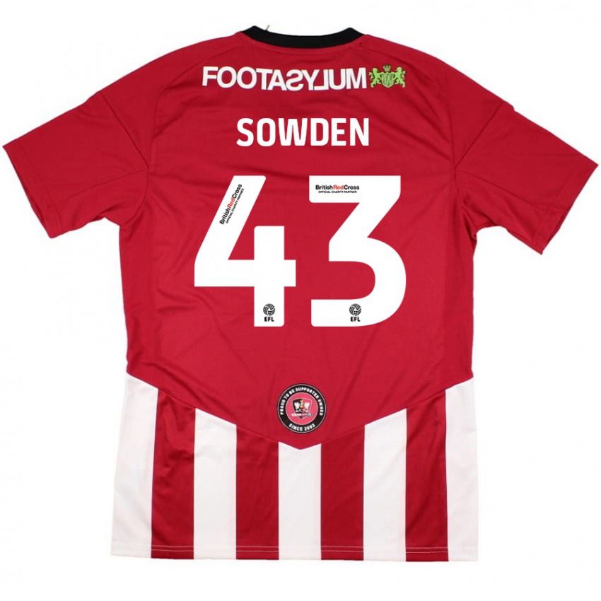 Niño Camiseta Andrew Sowden #43 Rojo Blanco 1ª Equipación 2024/25 La Camisa Perú