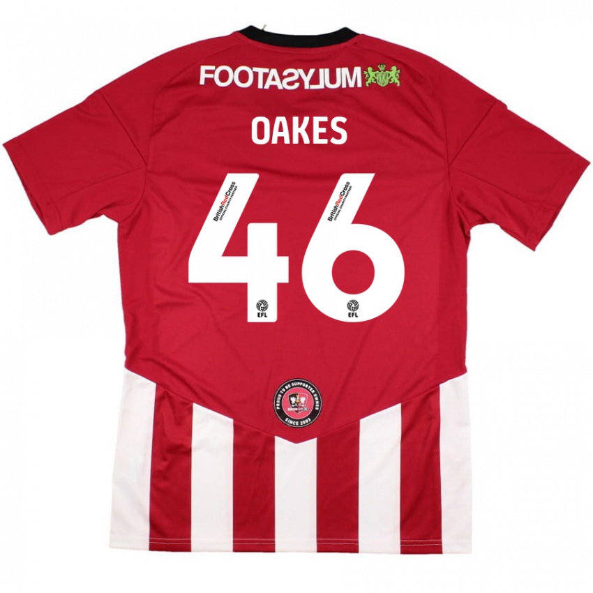 Niño Camiseta Liam Oakes #46 Rojo Blanco 1ª Equipación 2024/25 La Camisa Perú