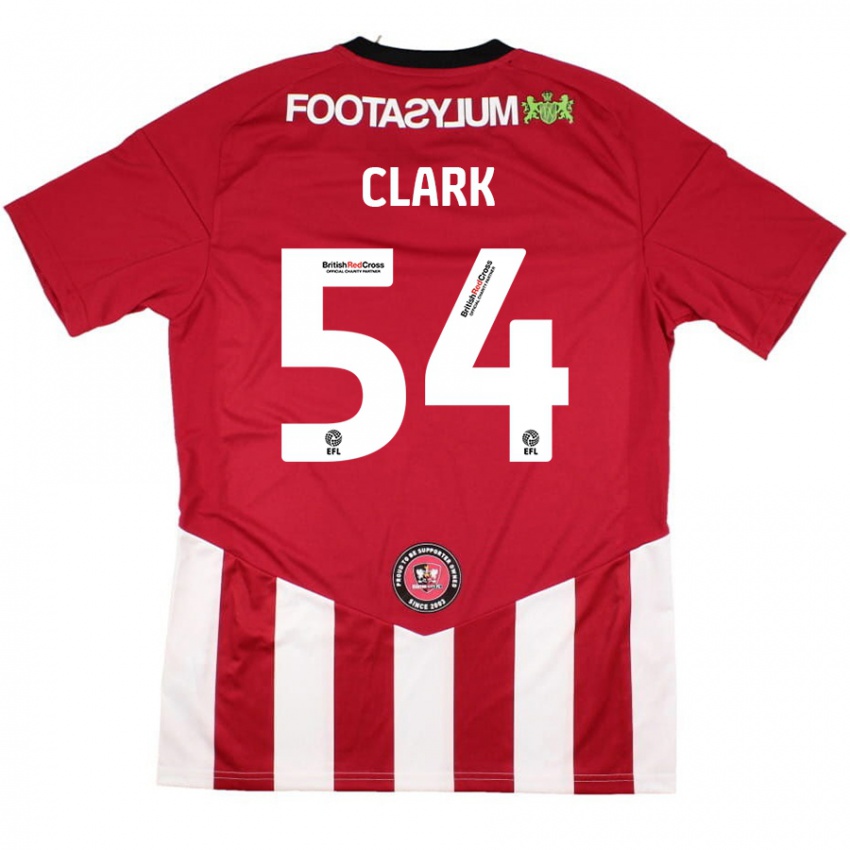 Niño Camiseta Max Clark #54 Rojo Blanco 1ª Equipación 2024/25 La Camisa Perú