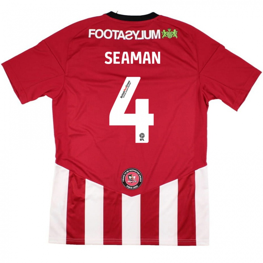 Niño Camiseta Jaydee Seaman #4 Rojo Blanco 1ª Equipación 2024/25 La Camisa Perú