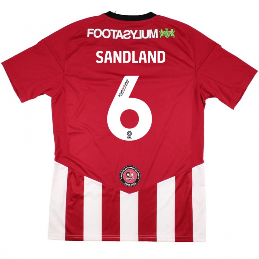 Niño Camiseta Jess Sandland #6 Rojo Blanco 1ª Equipación 2024/25 La Camisa Perú