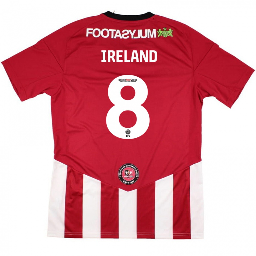 Niño Camiseta Beth Ireland #8 Rojo Blanco 1ª Equipación 2024/25 La Camisa Perú