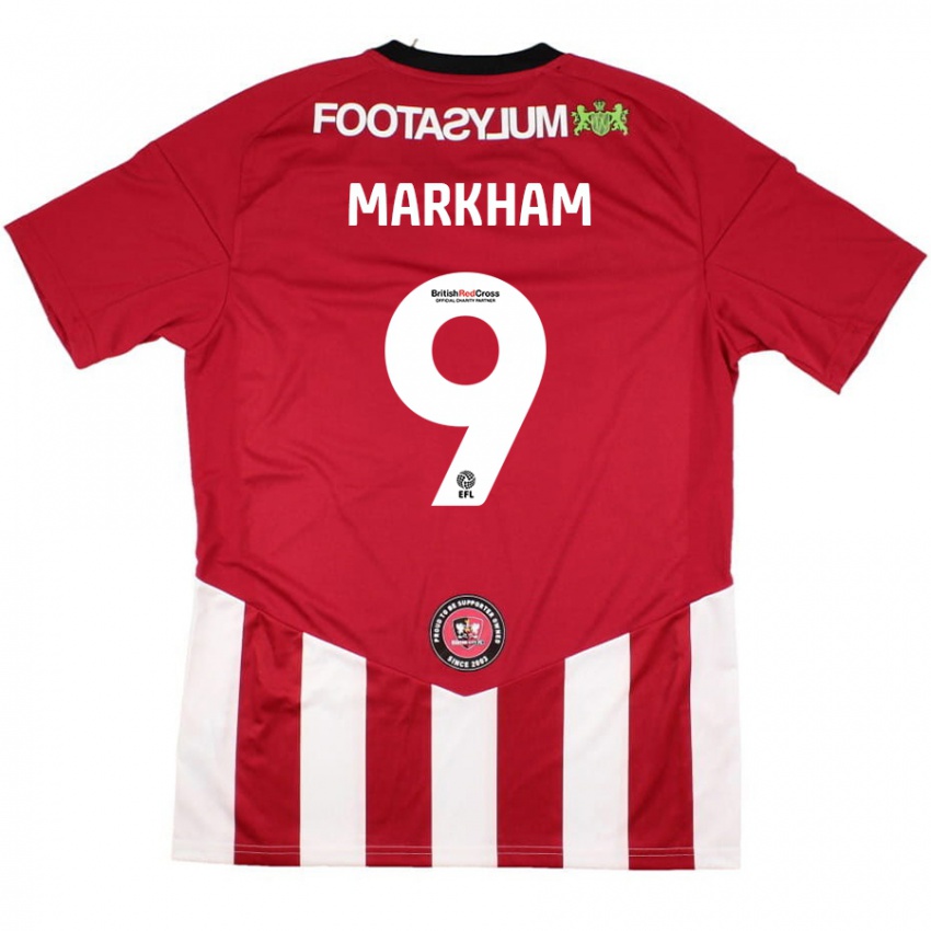 Niño Camiseta Jenna Markham #9 Rojo Blanco 1ª Equipación 2024/25 La Camisa Perú