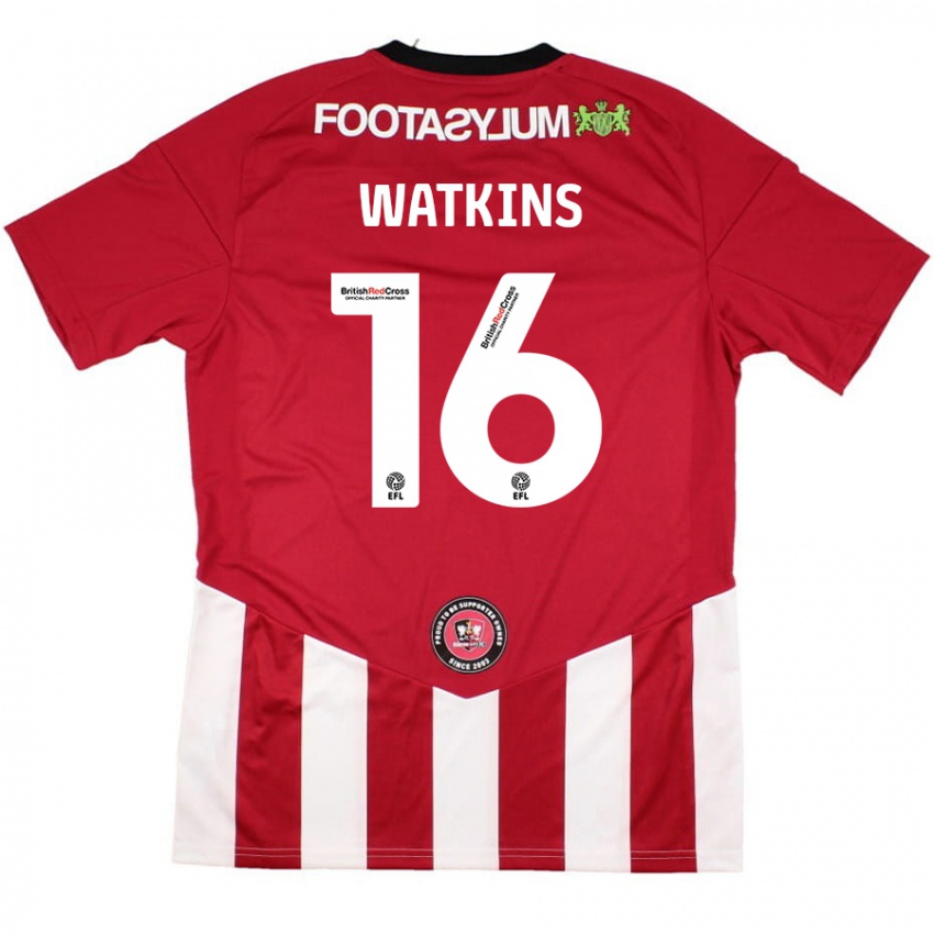 Niño Camiseta Zoe Watkins #16 Rojo Blanco 1ª Equipación 2024/25 La Camisa Perú