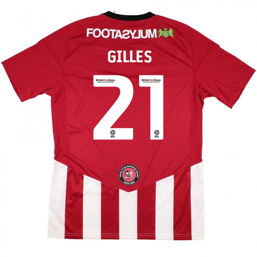 Niño Camiseta Sophie Gilles #21 Rojo Blanco 1ª Equipación 2024/25 La Camisa Perú