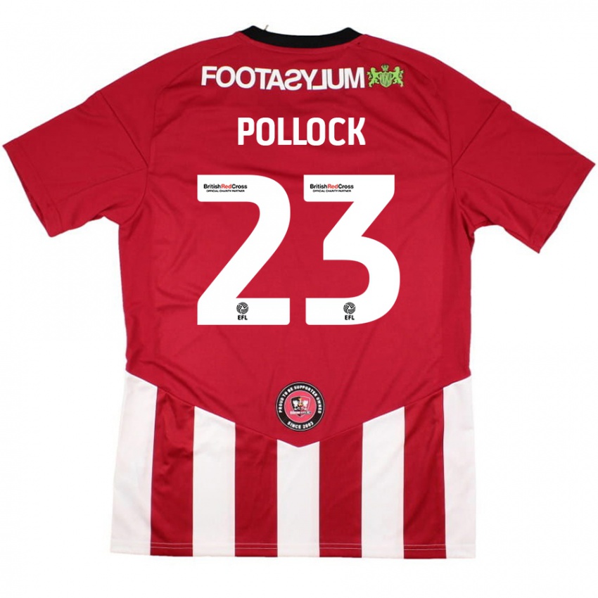 Niño Camiseta Amber Pollock #23 Rojo Blanco 1ª Equipación 2024/25 La Camisa Perú