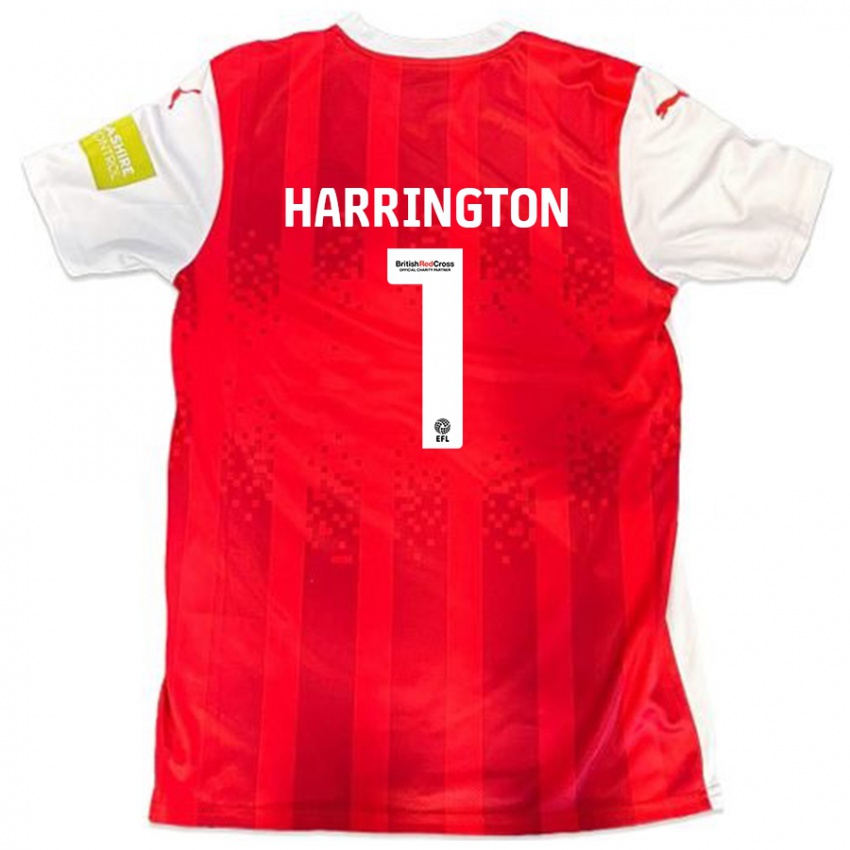 Niño Camiseta David Harrington #1 Rojo Blanco 1ª Equipación 2024/25 La Camisa Perú