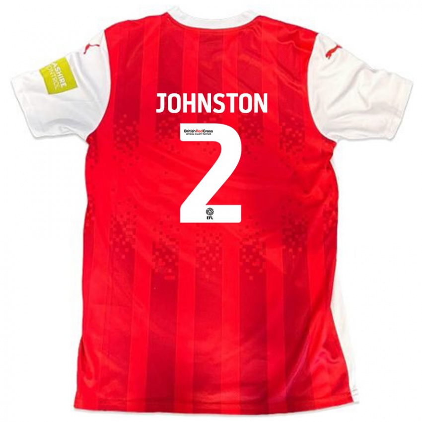 Niño Camiseta Carl Johnston #2 Rojo Blanco 1ª Equipación 2024/25 La Camisa Perú