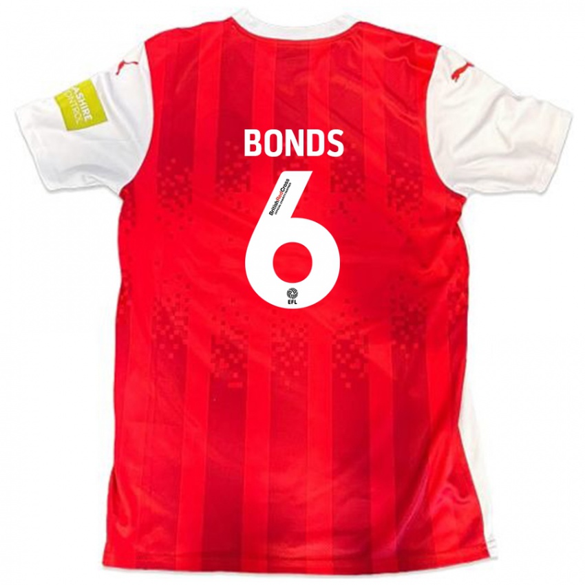 Niño Camiseta Elliot Bonds #6 Rojo Blanco 1ª Equipación 2024/25 La Camisa Perú