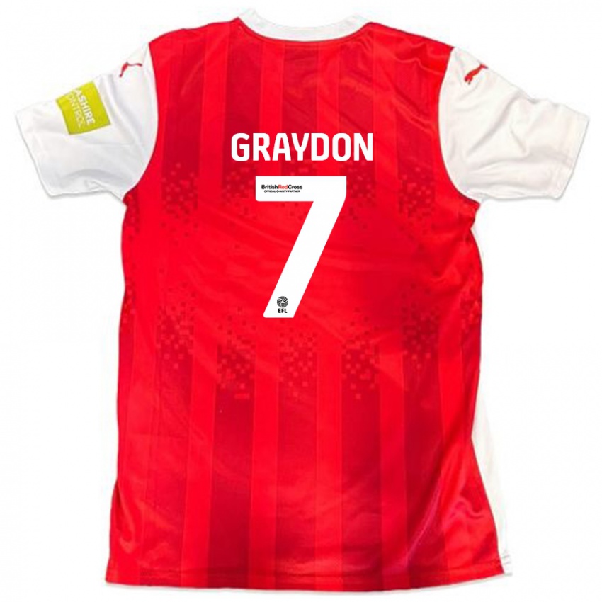 Niño Camiseta Ryan Graydon #7 Rojo Blanco 1ª Equipación 2024/25 La Camisa Perú