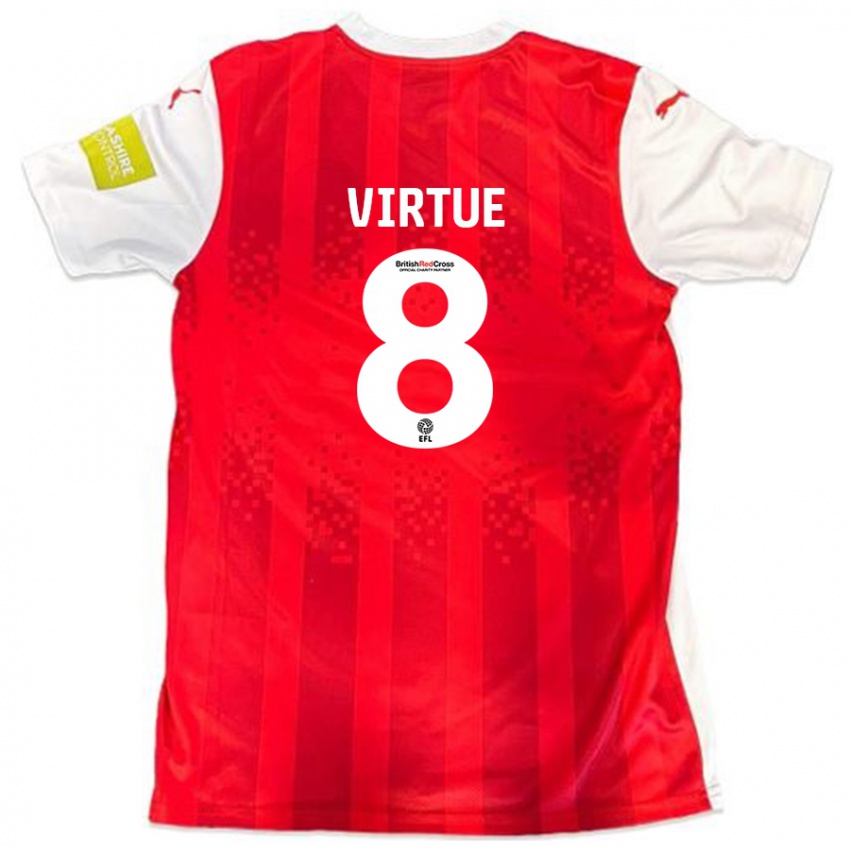 Niño Camiseta Matty Virtue #8 Rojo Blanco 1ª Equipación 2024/25 La Camisa Perú