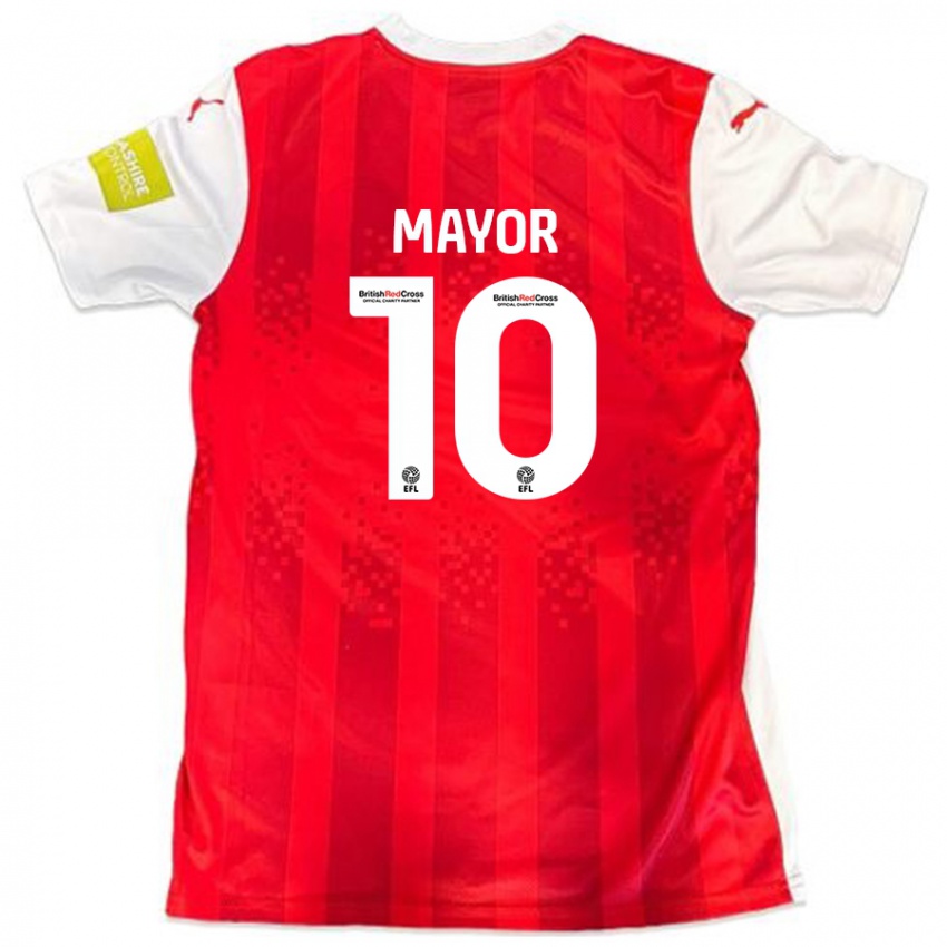 Niño Camiseta Danny Mayor #10 Rojo Blanco 1ª Equipación 2024/25 La Camisa Perú