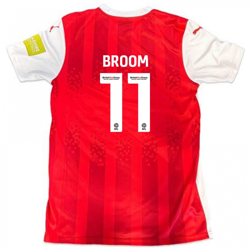 Niño Camiseta Ryan Broom #11 Rojo Blanco 1ª Equipación 2024/25 La Camisa Perú