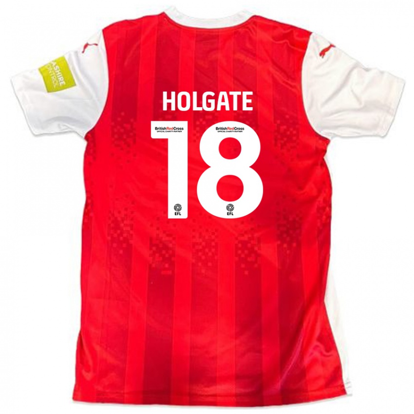 Niño Camiseta Harrison Holgate #18 Rojo Blanco 1ª Equipación 2024/25 La Camisa Perú