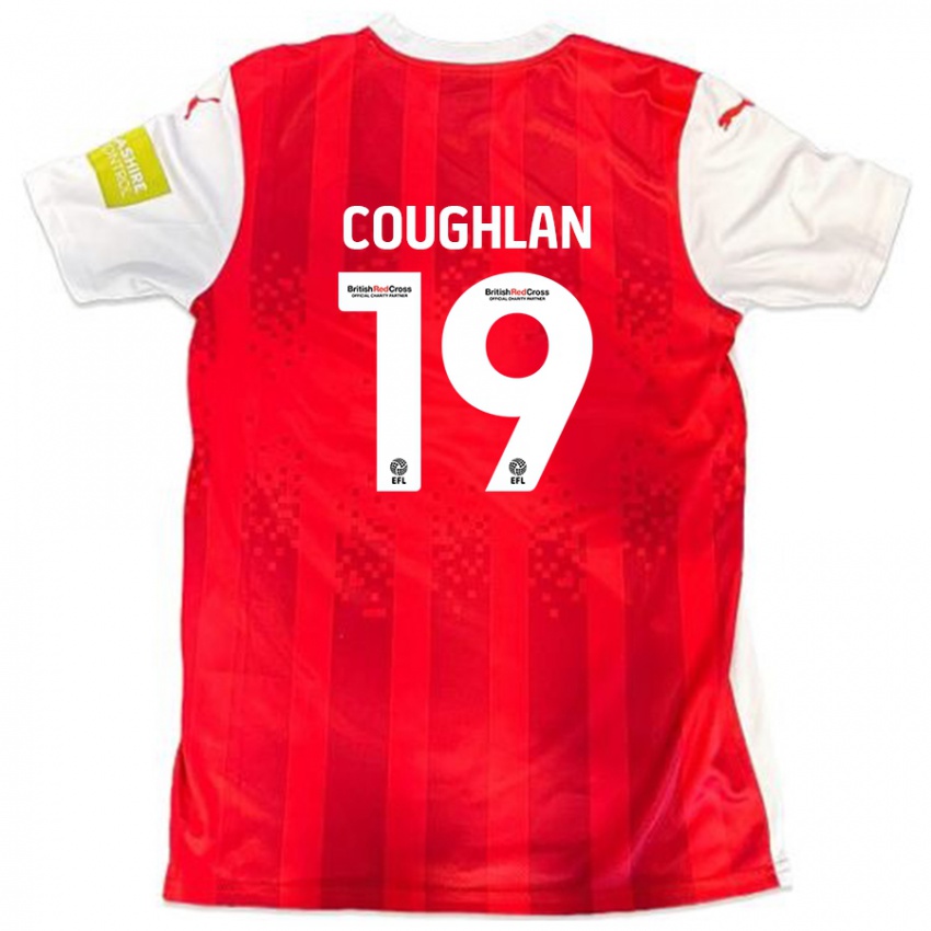 Niño Camiseta Ronan Coughlan #19 Rojo Blanco 1ª Equipación 2024/25 La Camisa Perú