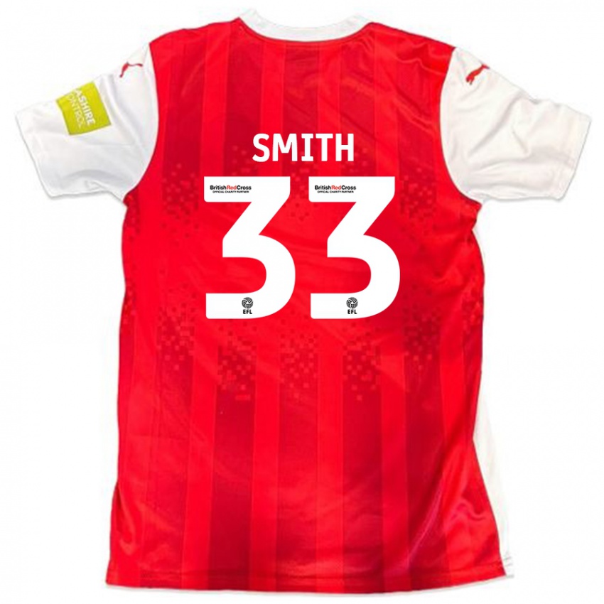 Niño Camiseta Pele Smith #33 Rojo Blanco 1ª Equipación 2024/25 La Camisa Perú