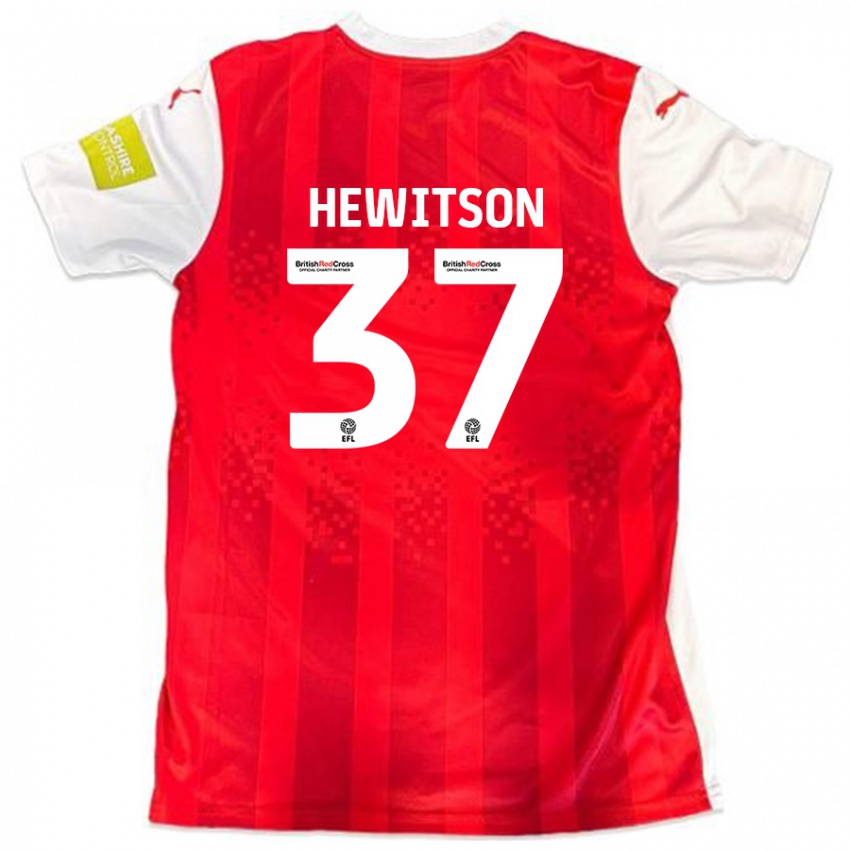 Niño Camiseta Luke Hewitson #37 Rojo Blanco 1ª Equipación 2024/25 La Camisa Perú