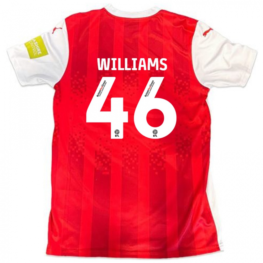 Niño Camiseta Theo Williams #46 Rojo Blanco 1ª Equipación 2024/25 La Camisa Perú