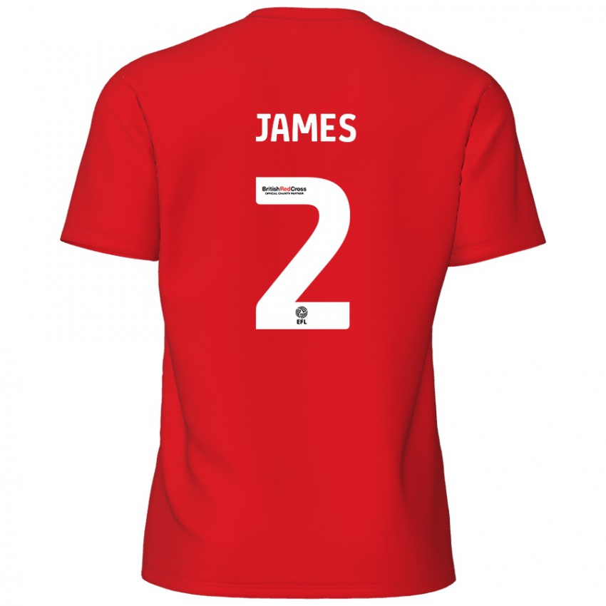 Niño Camiseta Tom James #2 Rojo 1ª Equipación 2024/25 La Camisa Perú