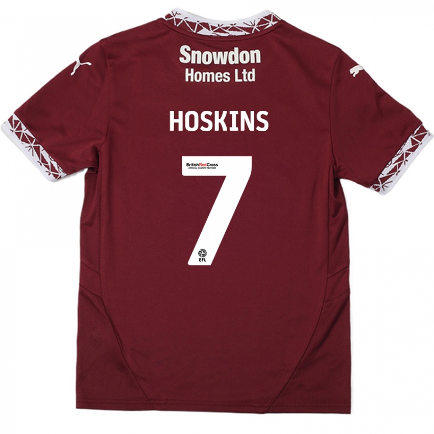 Niño Camiseta Sam Hoskins #7 Borgoña 1ª Equipación 2024/25 La Camisa Perú