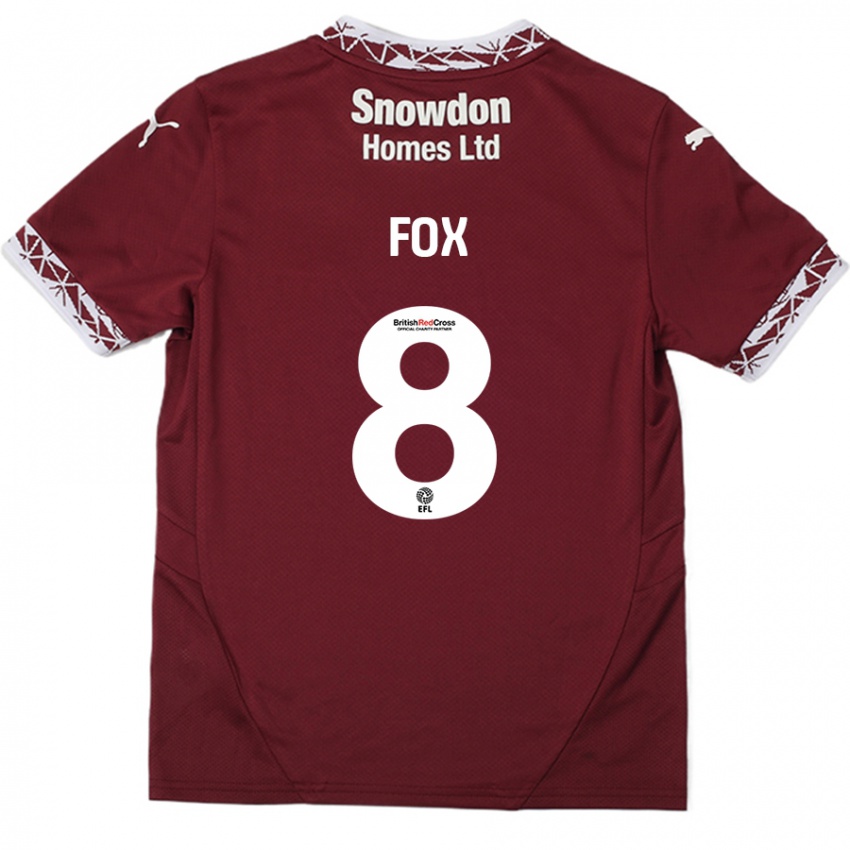 Niño Camiseta Ben Fox #8 Borgoña 1ª Equipación 2024/25 La Camisa Perú